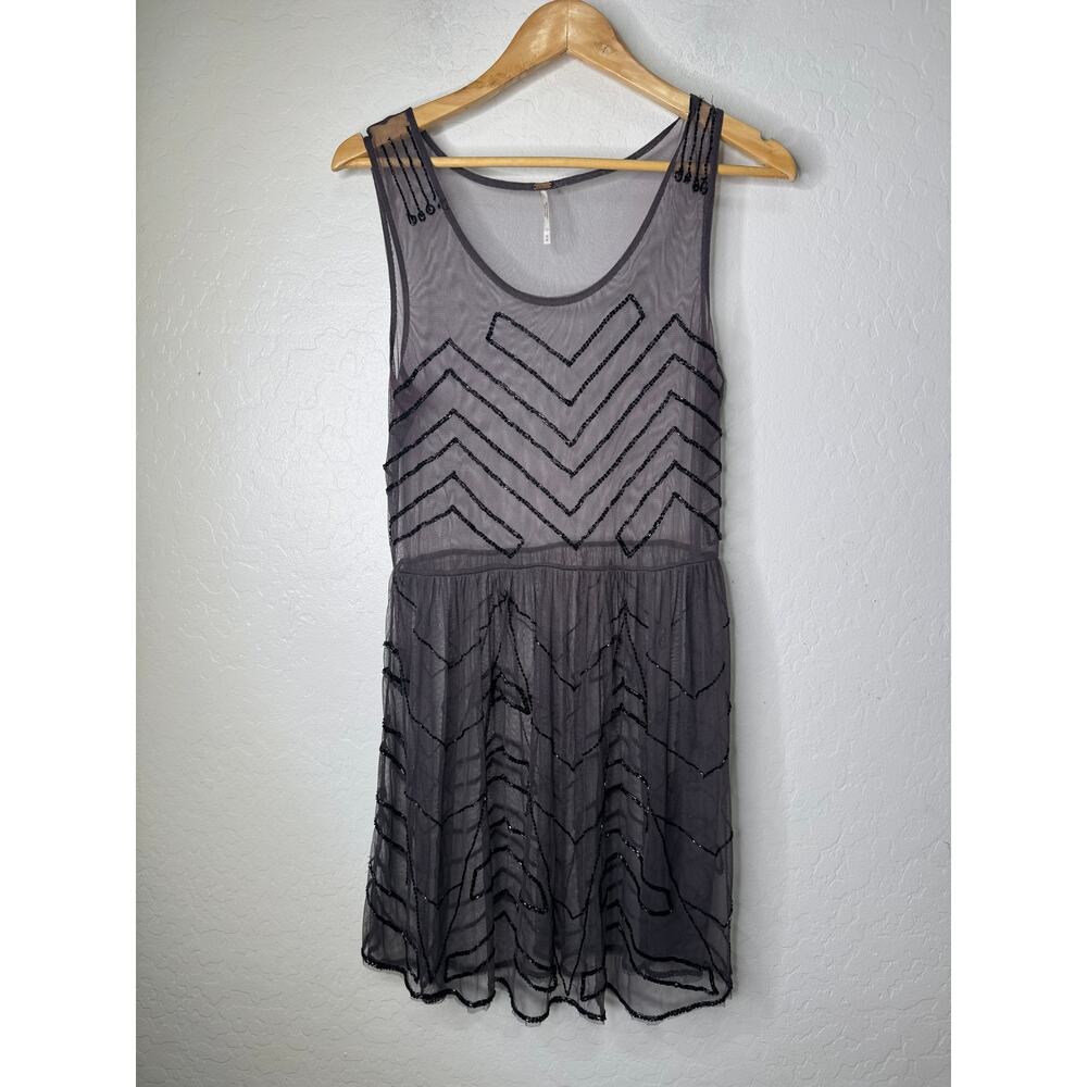 Free People Black and White Mini Dress - Picture 2 of 8